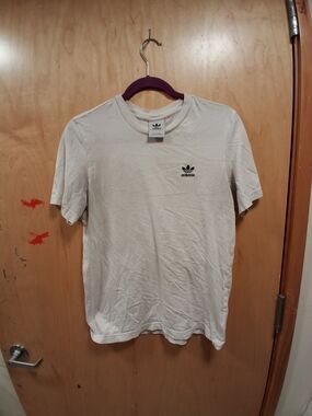 adidas White Short Sleeve Trefoil Logo Tee